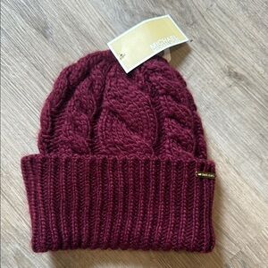 Michael Kors Burgundy Knit Beanie